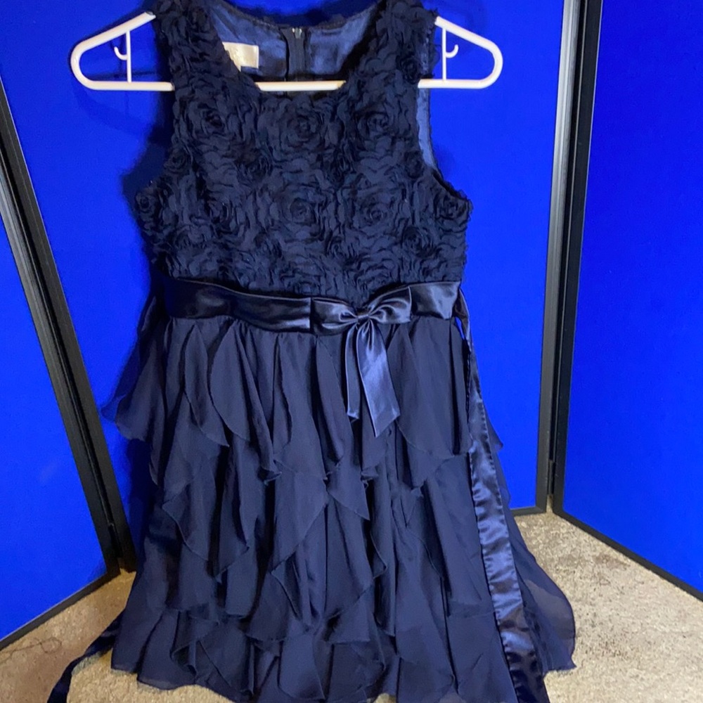 Size 16, girls semi formal, navy blue dress.